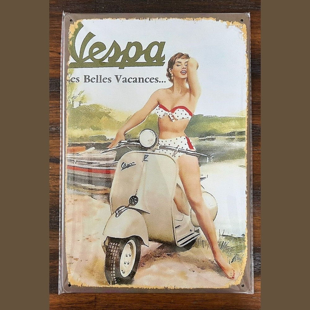 Vespa Scooter Vintage Novelty Metal Sign 12" x 8" Wall Art Home & Garden:Home Décor:Plaques & Signs Style Your Walls